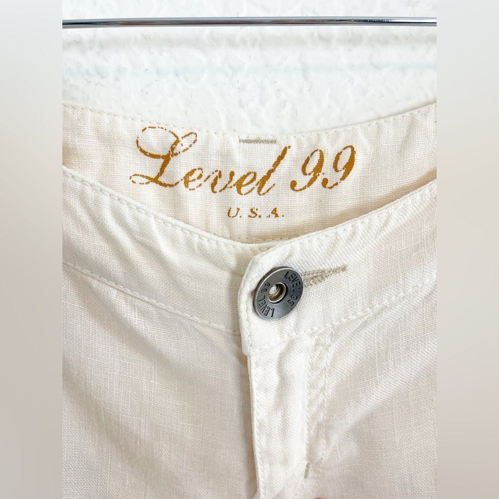Anthropologie Level 99 Linen utility cargo baggy culottes in cream 28 - Picture 5 of 8